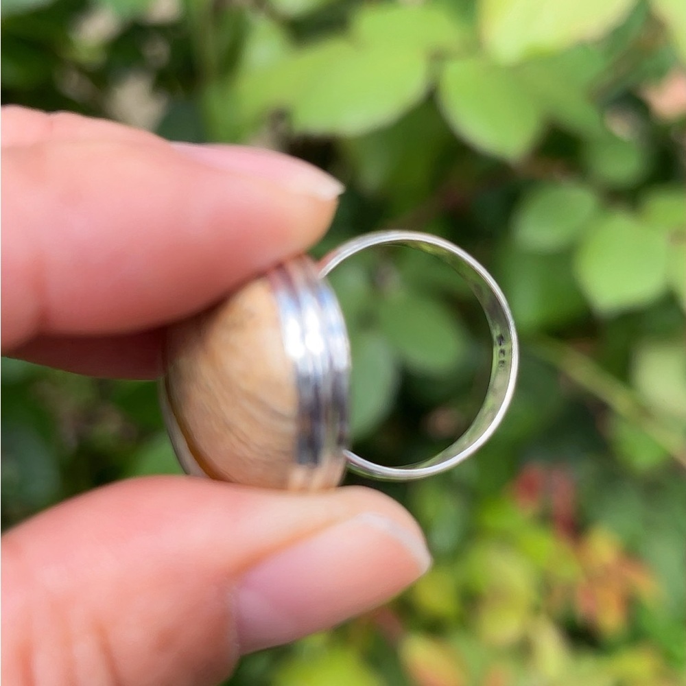Size‎ 8.5 925 silver plated picture jasper ring - Picture 4 of 7